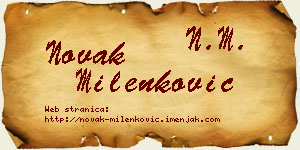 Novak Milenković vizit kartica